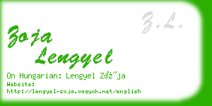 zoja lengyel business card